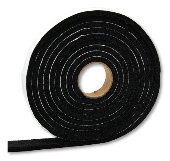 AP Products Wide Weather Stripping Foam, 50 Foot Roll, Black