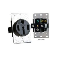 RV Designer 125/250 Volt Single Receptacle, Black