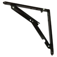 JR Products Shelf Bracket, 7-3/4" Length, 50 lb Capacity, Folding, Brown