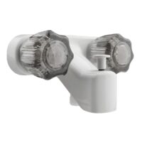 Dura Faucet Bathtub Faucet, White, with Diverter Spout and Knob Handles