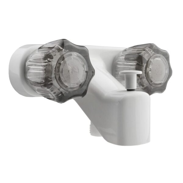 Dura Faucet Bathtub Faucet, White, with Diverter Spout and Knob Handles