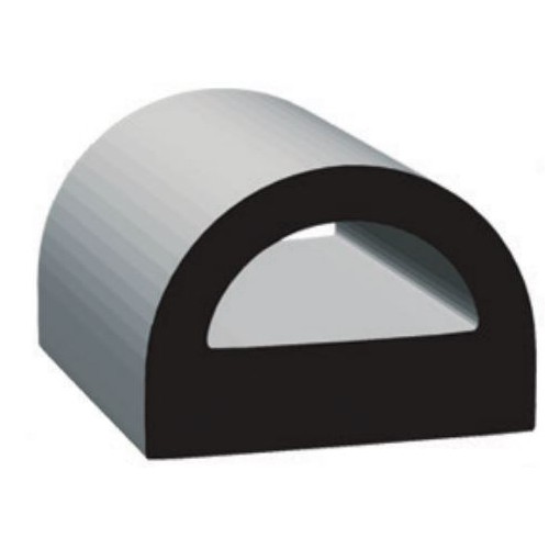 Clean Seal Wide D-Seal Door and Window Channel Seal, 50 Feet, 3/4 Inch, Black
