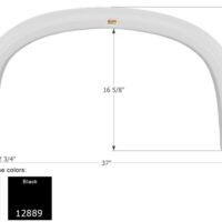 Icon ABS Fender Skirt, Four Winds, Black, 37 x 19.5 Inches