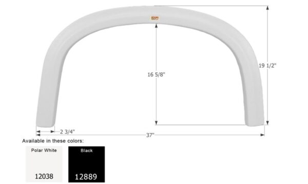 Icon ABS Fender Skirt, Four Winds, Black, 37 x 19.5 Inches