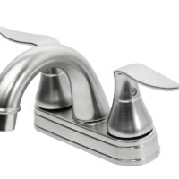 Dura Faucet Lavatory Sink Faucet, Dual Lever, Mid Arc, Brushed Nickel Plated