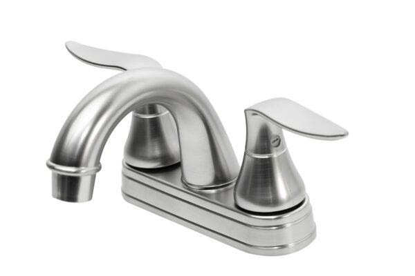 Dura Faucet Lavatory Sink Faucet, Dual Lever, Mid Arc, Brushed Nickel Plated