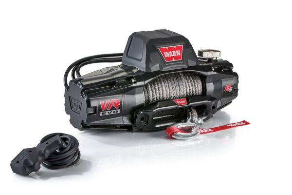 WARN VR EVO 8-S Electric Winch, 8,000 lbs, 12V, 90 Feet Synthetic Line, Black