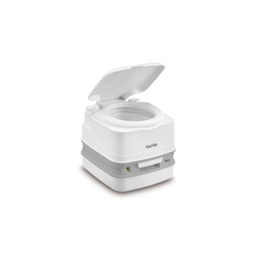 Thetford Porta Potti Portable Toilet, White, Hand Pump, 2.6-Gallon, 12-Inch Seat