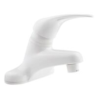 Dura Faucet RV Lavatory Faucet, White, Mid-Arc, 4" Mount