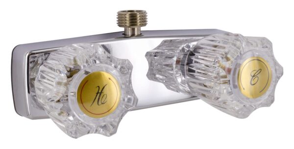 Phoenix Products Shower Control Valve, 2-Handle, Brass with Chrome, 4 Inch Centre, Vacuum Breaker