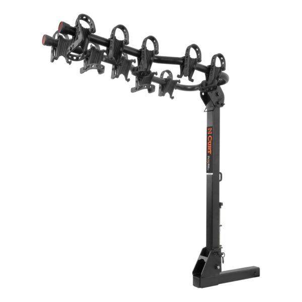 CURT Premium Hitch Bike Rack, Black, 2 Inch Receiver, Foldable, Holds 5 Bikes