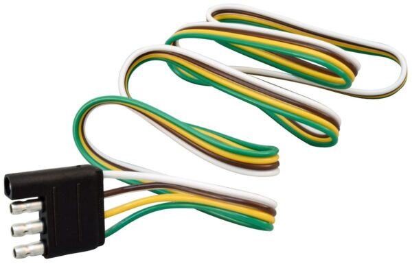 Valterra 4-Flat Trailer Wiring Harness, 3-Foot, Black