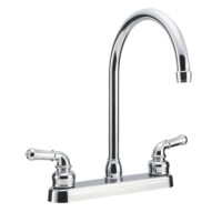 Dura Faucet Single-Piece Kitchen Faucet with High-Arc Spout, Chrome Plated