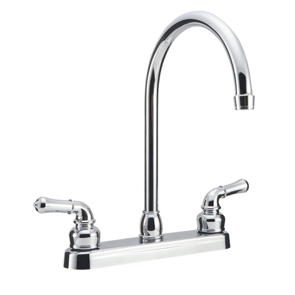Dura Faucet Single-Piece Kitchen Faucet with High-Arc Spout, Chrome Plated