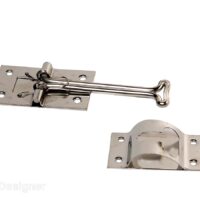 RV Designer Self-Closing Door Holder, 4 in, Silver