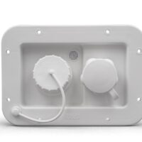 B&B Molders Fresh Water Inlet with Spout Polar White (Recessed Mount, 2-1/2 Inch depth)