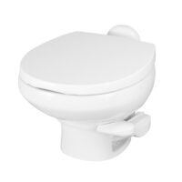 Norcold Ceramic Permanent RV Toilet, White, 12 in Seat Height