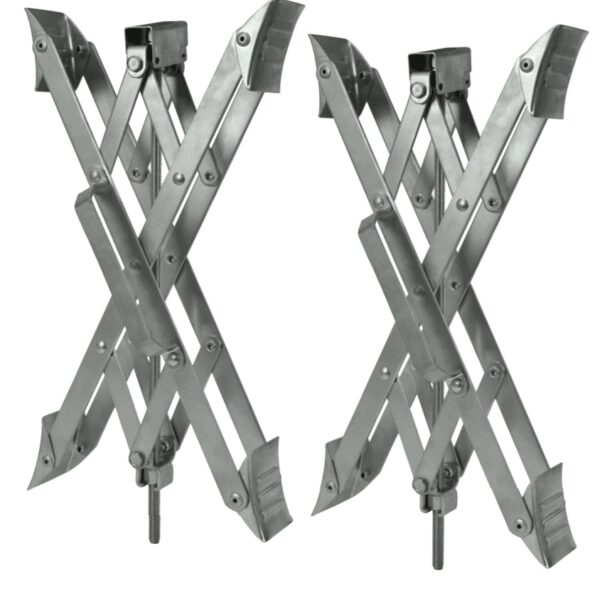 Ultra-Fab Steel Tandem Wheel Chock, Set of 2, Silver