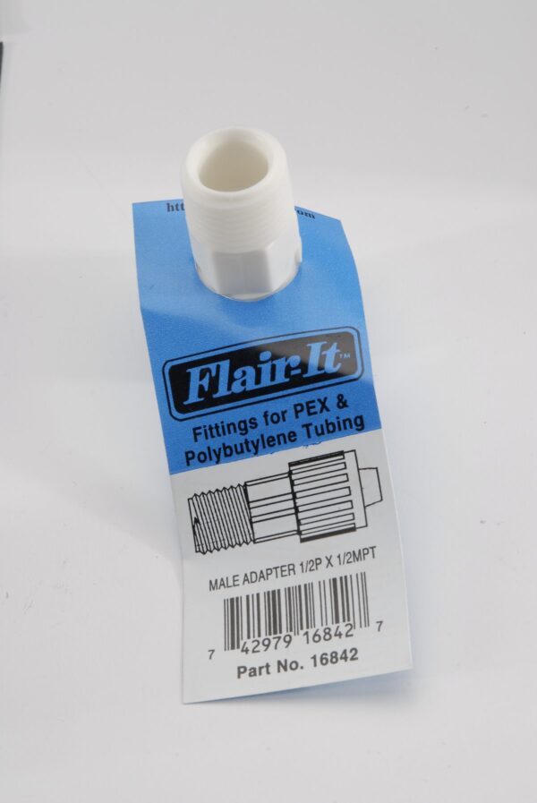 Elkhart Supply 1/2 Inch Compression to Male Thread Adapter, White