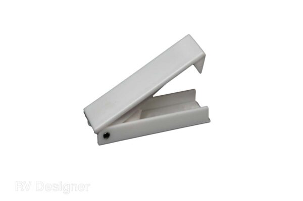 RV Designer Square Door Catch, 2-1/2 Inch, White, Set of 2