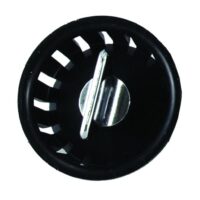 JR Products Twist-Lock Sink Strainer Basket, Black