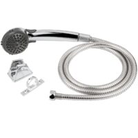 Dura Faucet Hand-Held Shower Head with Hose, Silver Chrome