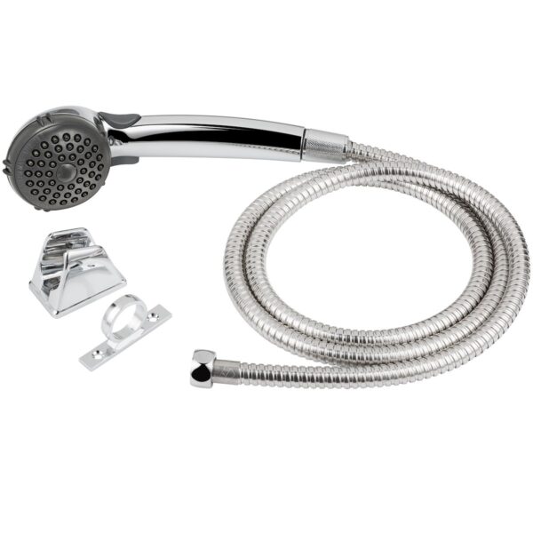 Dura Faucet Hand-Held Shower Head with Hose, Silver Chrome