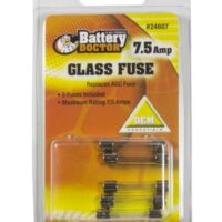 WirthCo Battery Doctor 7.5-Amp AGC Glass Fuse, Pack of 5