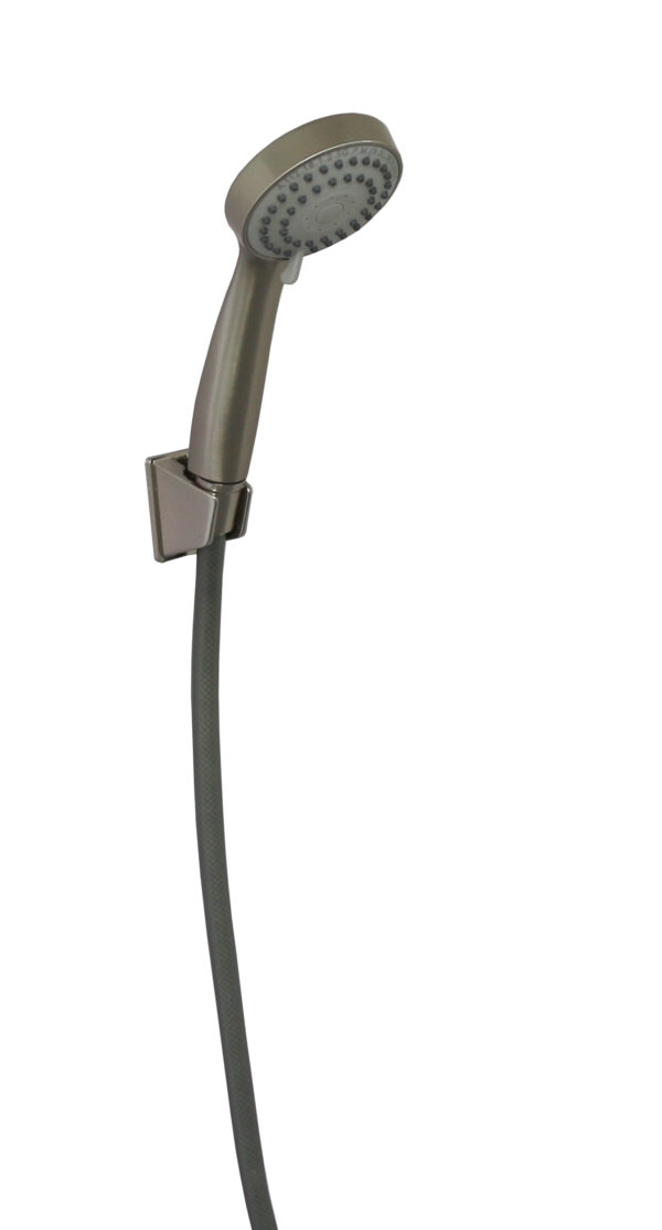 Empire Handheld Shower Head, Round, Silver, Brass, with Hose