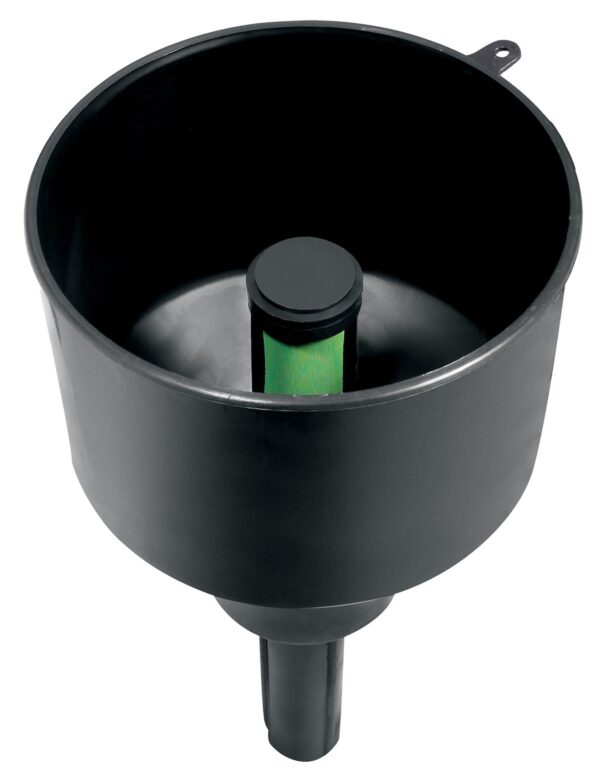 Hopkins FloTool Large Portable Fuel Filter Funnel, 5.5 inch Basin, Black
