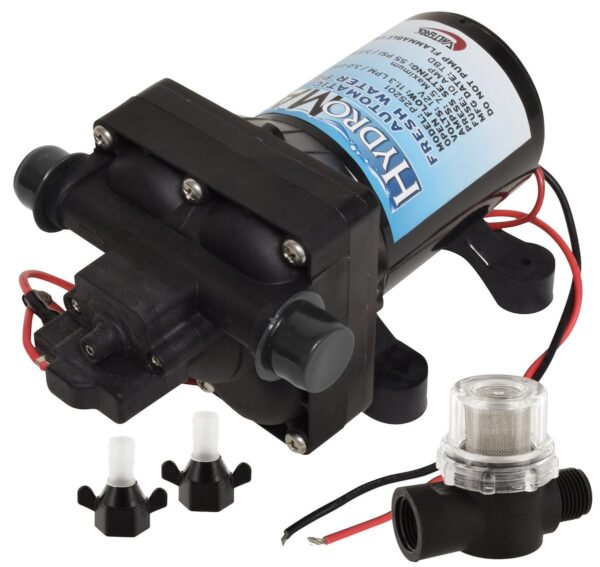 Valterra 12V 3 GPM Fresh Water Pump, Self-Priming, Marine-Rated