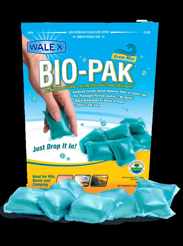 Walex Bio-Pak Waste Holding Tank Treatment, Ocean Breeze, Bag of 10