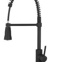 Dura Faucet RV Kitchen Pull-Out Faucet, Matte Black, with Hose
