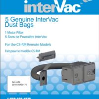 InterVac CSRM Central Vacuum Replacement Bags, 3 Micron, Disposable, Set of 5