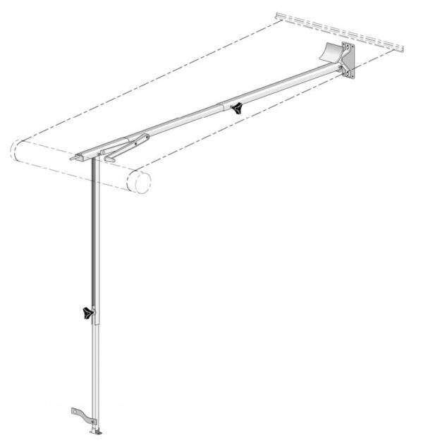 Carefree Rafter VI Awning Rafter Arm with Ground Support, Black