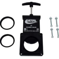 Valterra 2 Inch Black Water Sewer Valve with Plastic Handle