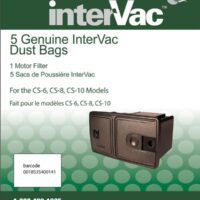 InterVac CS6/CS8 Replacement Vacuum Bags, 3 Micron, Disposable, Set of 5