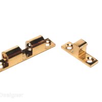 RV Designer Brass Bead Door Catch, Gold, 2 Inch, Set of 2
