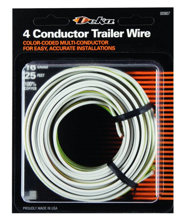 East Penn Trailer Wire, 4-Conductor, 16 Gauge, 25 Feet