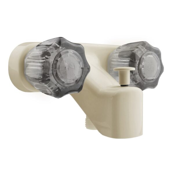 Dura Faucet Bathtub Faucet, White, with Diverter Spout and Knob Handles