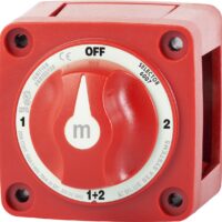 Blue Sea Systems Battery Selector Switch, 4-Position, 2 Battery Input, Red