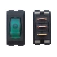 Valterra Interior Light Switch, Rocker, Green or Black, 125 Volt, Illuminated