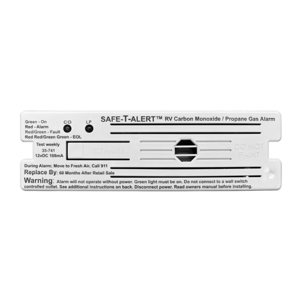 MTI Industries Carbon Monoxide and Propane Combo Detector, 6" x 1-7/8", White