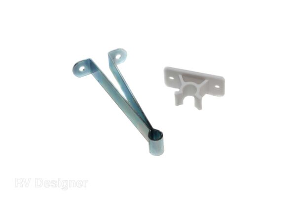 RV Designer Entry Door Holder, 3-Inch Metal C-Clip, White