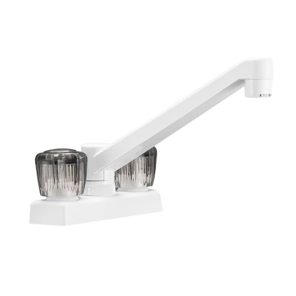 Dura Faucet Compact Kitchen Faucet with High-Arc Spout and Dual Knobs, White