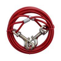 Valterra Steel Cable Pet Leash, 10 Feet, Red, for Dogs up to 100 lbs