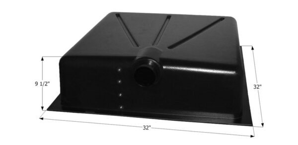 Icon 25 Gallon Waste Holding Tank, Black, with Drain Spigot and Level Sensors