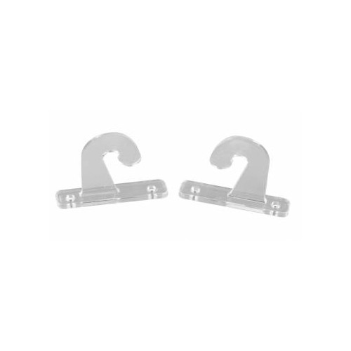 JR Products Hook-Style Mini Blind Hold-Down Bracket, Silver, Pair