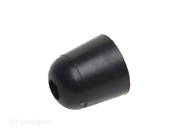 RV Designer Round Door Stop Bumper, Rubber, Black
