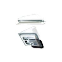 Heng's 14" Manual Roof Vent, Smoke Lid, White Frame, Metal
